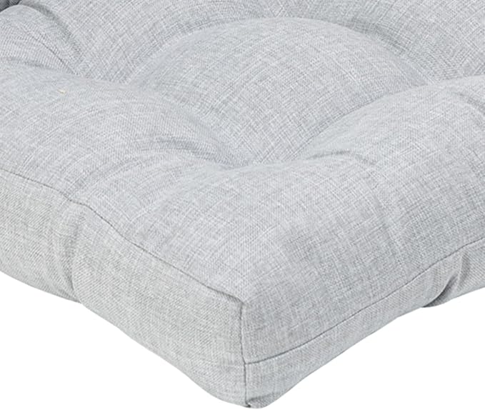 QILLOWAY Outdoor Chair Cushion for Patio Furniture, Waterproof Patio Cushions Set of 2 with Ties, Fade Resistant Replacement Pads for Outdoor Rocking Chairs,Silver,Grey