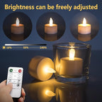Rechargeable Tea Lights,Flameless LED Candles with Remote Timer,Battery Operated Tea Lights Flickering Votive Candle,for Home Restaurant,Holiday Party (6 Pack)