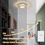 Dimmable Modern Luxury Crystal LED Flush Mount Ceiling Light,11 Inch 24W/5CCT 3000K-6000K Chrome Small Close to Ceiling Lighting Fixtures for Kitchen,Entryway,Laundry Room,Porch,Hallway