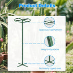 1 Pcs Adjustable Round Dragon Fruit Trellis,Durable Metal Plant Trellis Outdoor Climbing Plants Support Frame for Vertical Gardening Trees Cactus Green
