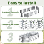 Tegarbed Galvanized Raised Garden Bed Outdoor, 4x2x1ft(2Pack) Metal Heavy Duty Planter Boxes for Gardening, Easy Assemble Bottomless Small Oval Plant Container Kit for Vegetable, Flower, Fruit, Silver