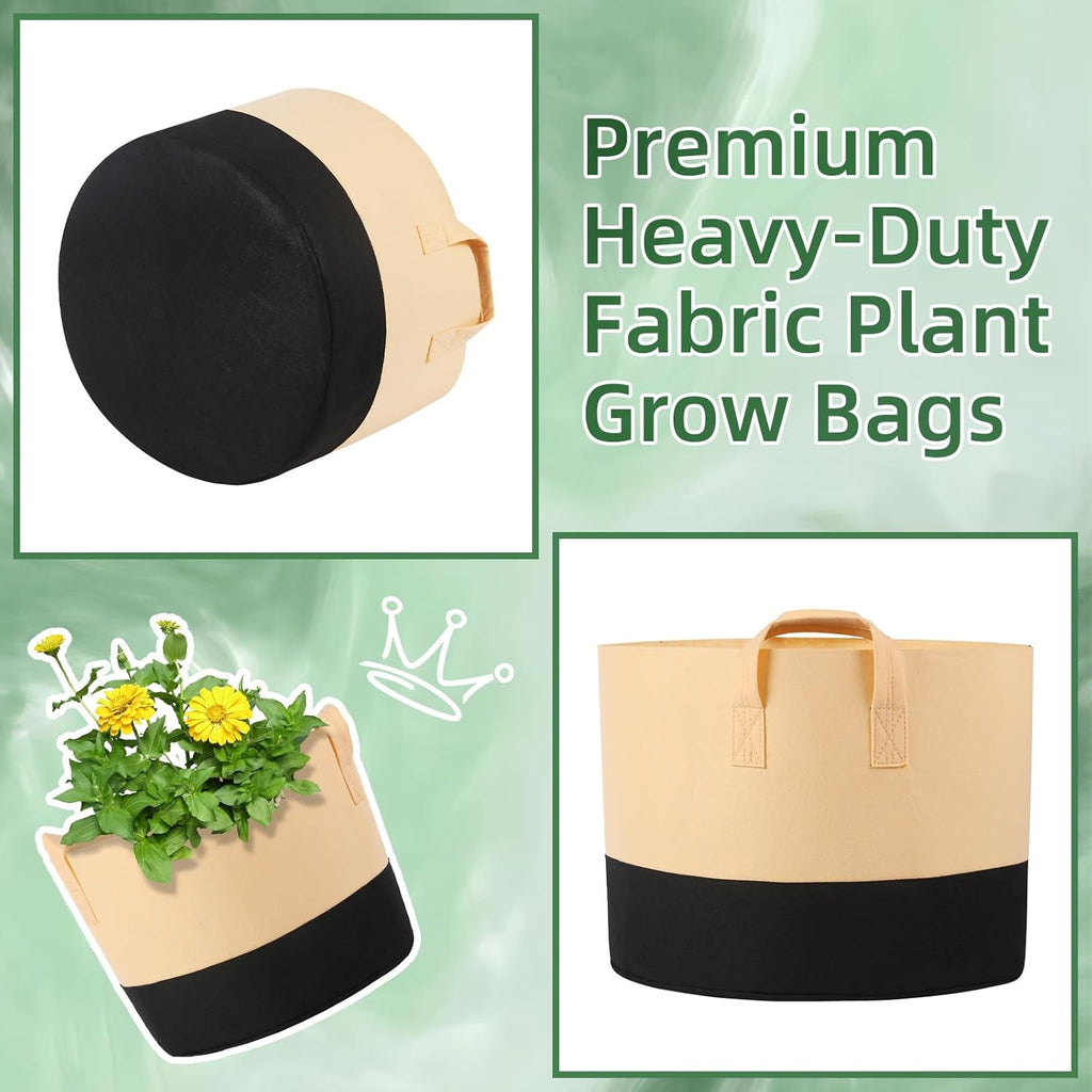 12 Pack 7 Gallon Grow Bags Colorful Fabric Plant Pots with Handles 7 Gal Garden Grow Bags Fabric Grow Pots Plant Growing Bags Vegetable Planting Bags for Garden and Outdoor (7 Gallon)