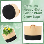 12 Pack Multicolor 10 Gallon Grow Bags - Fabric Plant Pots with Handles for Outdoor Garden and Vegetable Planting
