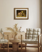 VIYYIEA Gold Framed Wall Art Canvas Print Home Decor Fruit Vintage Oil Painting Prints Modern Flowers Grapes Pictures Decor Still Life Wall Decor Artworks for Kitchen Farmhouse Office Bathroom 13x16in