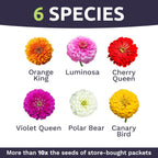 Bulk Zinnia Seeds - California Giants Mix - 5 Pounds - Over 240,000 Flower Seeds - Mixed Colors and Large Blooms