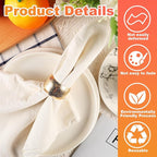 Lallisa Gold Napkin Rings Metal Napkin Ring Holders for Cloth Table Decorations for Wedding Anniversary Birthday Dinners Party of Table Setting(48 Pcs,Classic)