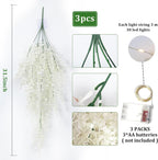 Fake Hanging Plants Artificial Plants Indoor Fake Plant Faux Hanging Plants Indoor Money Plants for Room Wedding Proch Yard Outdoor Home Wall Kitchen Bathroom Indoor Decoration in 3 Pcs(Pure White)
