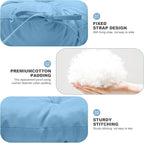 Porch Swing Cushions,Outdoor Cushions 3 Seater Replacement with Backrest, Waterproof Thickened Bench Cushion with Ties for Porch, Patio,Outdoor, Backyard and Garden (Sky Blue 47 * 40 in)