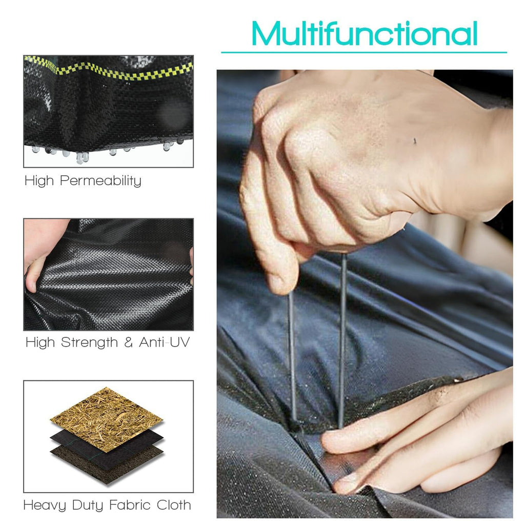 Sunocity 4ft x 300ft Durable Weed Barrier Fabric, 3.2oz Heavy-Duty Landscaping Fabric, Permeable Ground Cover for Garden, Lawn, and Outdoor Projects, Easy to Install, with 90 Staples