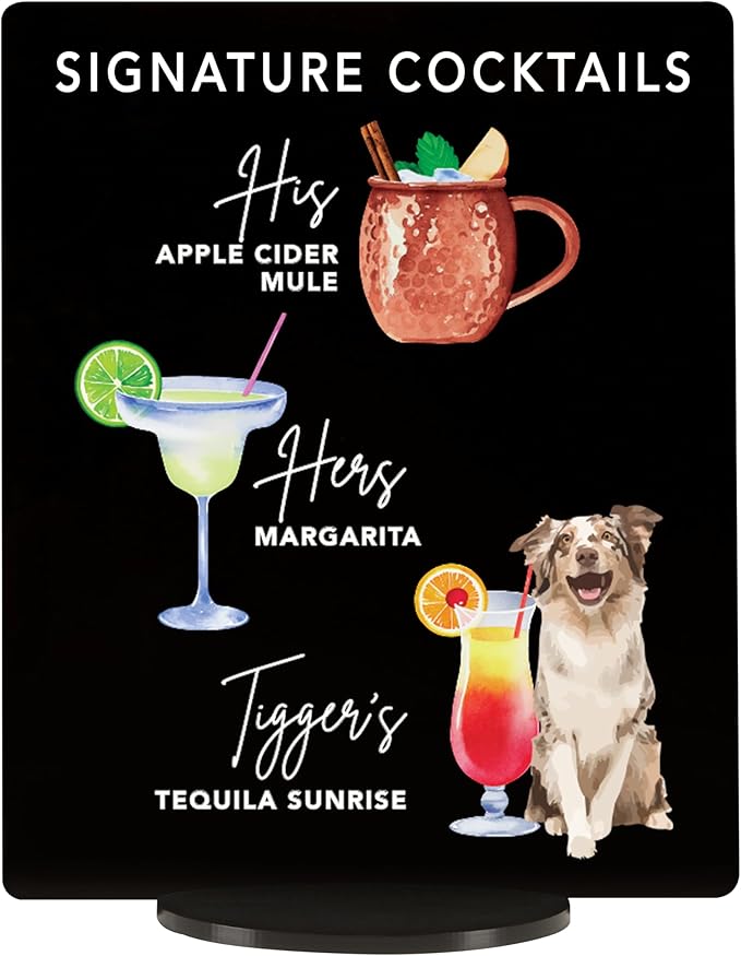 Pet Signature Drink Wedding Signs