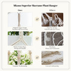 Mkono Macrame Plant Hanger Indoor 35 Inch Hanging Planter Basket Ivory 1Pc