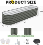 Pattiumo Galvanized Raised Garden Bed 8x2x1.5 FT, Oval Metal Raised Garden Bed Outdoor Planter Box with Open Bottom, Rust-Resistant Steel Garden Bed for Vegetables Herbs Flowers, Easy Assembly