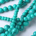 Natural Turquoise Stone Beads Gemstone Round Crystal Energy Jade Stone Beads for Jewelry Making DIY Bracelet Necklace Jewelry Making 1 Strand 15.5inch 90PCS 4MM