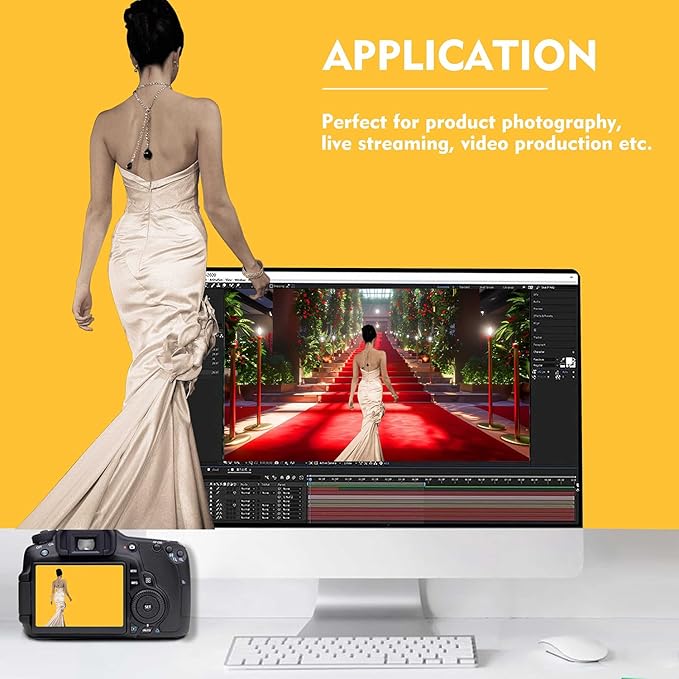 Yellow Photo Backdrop, Photo Booth Portrait Photography Background, Studio Yellow Backdrop for Photoshoot Streaming Video Shooting 8FTx10FT