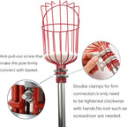 COCONUT Fruit Picker Tool, 5FT Fruit Picker with Basket Adjustable Long Handle, Easy to Assemble & Use Fruits Catcher Tree Picker for Getting Fruits - Ideal for Low & Medium Height Fruit Harvesting