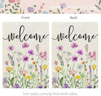 CROWNED BEAUTY Spring Wildflower Garden Flag Floral 12x18 Inch Double Sided for Outside Welcome Small Burlap Yard Seasonal Flag