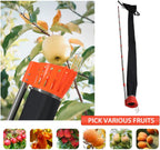 lyrlody Fruit Picker Pole Tool with Basket Telescoping Long Handle, 13FT Adjustable Orange Picker Pole Tool with Basket for Avocado Acorn Lemon Pear Mango Tree Picker