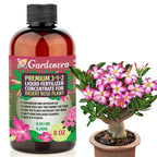 Premium Liquid Desert Rose Plant Fertilizer - 3-1-2 Concentrate for Indoor Plants and Flowers by Gardenera | Organic Plant Food for Desert Roses - 8oz