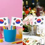South Korea Flag South Korean Flag, Small Mini Handheld South Korea Flags on Stick, Ideal for Party Parades Sports Events Patriotic Festival Decorations