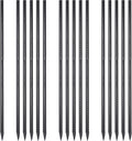 Rebar Stakes 36 Inch 16 Pack Heavy Duty Steel Ground Anchors 1/2 Diameter Straight Metal Stakes Landscape Timber Spikes with Chisel Point End for Plant Support, Concrete Form, Black