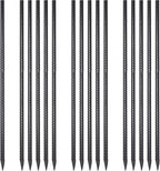 Rebar Stakes 36 Inch 16 Pack Heavy Duty Steel Ground Anchors 1/2 Diameter Straight Metal Stakes Landscape Timber Spikes with Chisel Point End for Plant Support, Concrete Form, Black