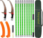 Manual Pole Saw 30 FT Extendable Tree Pruner High Branches Trimming for Pruning Palms and Shrubs with Long Handle (Green)