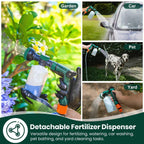 VENETIO 8-Dial Hose Attachment Spray Gun for Liquid Fertilizer/Soap | Precision Lawn & Garden Feeder for Uniform Fertilizing and Watering Plants | Hose-End Nozzle Sprayer with 16oz Bottle