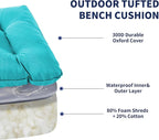 IPYNBAP Outdoor Bench Cushion, 59x18x5 Inch, Waterproof Bench Cushion for Outdoor/Indoor Furniture, Tufted Patio Bench Seat Cushion, Fade Resistant Outdoor Cushions for Porch Swing Couch, Teal Blue