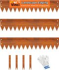 Vinci Landscape Edging Border, 40" L x 8" H 3Pack 10FT Total Rusted Corten Steel Garden Edging with Spikes, Sturdy Elegant Metal Lawn Broder for Flower Beds, Pathways, Paver Edges and Yard