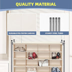 STORAGE MANIAC Stackable Shoe Cubby Organizer, Free Standing Shoe Cube Rack for Entryway, Bedroom, Apartment, Closet, 20-Cube Beige