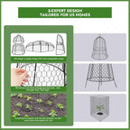 Decoroca 6 PCS Garden Cloches for Plants - Chicken Wire Plant Protectors from Animals, Outdoor Plant Cages to Keep Squirrels, Rabbits & Birds Out of Vegetable - DIY in 5 Forms - Sturdy Anti-Rust Dome