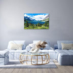 SKASNFAI Glacier National Park Wall Art Lake Mountains Pictures Framed Canvas Prints Artwork for Living room Bedroom Office Ready to Hang (20x30 inch)