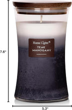 HomeLights 3-Layer Candles for Home Scented, 21.52 OZ Natural Soy Wax Scented Candles Burns Up to 100 Hours, Large Jar, Teak Mahogany