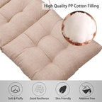 Magpie Fabrics Indoor Outdoor Tufted High Back Chair Cushion Set of 2, Waterproof All-Weather Deep Seating Rocking Chair Patio Garden Chaise Lounge Sun Lounger Chair Cushions(Beige Linen)