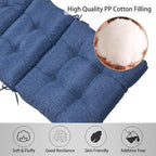 MAGPIE FABRICS Indoor/Outdoor Tufted High Back Chair Cushion Set of 2, Waterproof Deep Seating Rocking Chair Outdoor Chaise Lounge Sun Lounger Chair Cushions(Blue Navy)