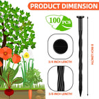 100 Count Plastic Landscape Edging Anchoring Stakes 8-Inch Garden Lawn Yard Landscaping Spikes for Paver Edging, Weed Barrier, Tent, Artificial Turf & More Black-100pcs