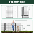 FXW Garden Fence Outdoor for The Yard – 50in(H) x 41.7ft(L) Heavy Duty Metal Animal Barrier for Dog and Rabbit, Decorative Dog Fence, 16 Panels, Black