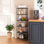 6 Tier Shelf Adjustable Storage Mesh Gaps Metal Utility Shelves Wire Shelving Unit Organizer Rack for Home Kitchen Office Bathroom Pantry Room10 D x 16" W x 60" H Black