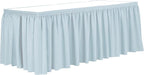 Ultimate Textile Pleat Polyester Fabric Table Skirt - Machine Washable Flame Resistant with Clips for Events, Weddings & Trade Shows, Cut & Sewn in Paterson, NJ - Ice Blue, 14' Shirred Pleat