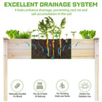 Elevated Wooden Raised Garden Bed with Legs, Reinforced Large Planter Box