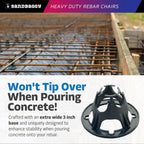 Sandbaggy Plastic Rebar Support Chairs - Elevates 1" or 1-1/4" - Concrete Chair for #3 to #5 and Steel Wire Mesh (800, 1" - 1.25" Chair)