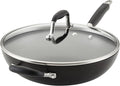 Anolon Advanced Home Hard Anodized Nonstick Deep Frying Pan/Skillet with Lid, 12 Inch, Onyx