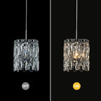 Modern K9 Crystal Pendant Lights Kitchen Island, Chrome Chandeliers for Dining Room Light Fixtures Over Table,Hanging Lighting for Kitchen Island Entryway Bathroom BedHead Chandelier