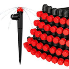 50 Pieces Drip Irrigation Emitters, Adjustable 360 Degree Drip Stream Emitters on 5" with Stake for 1/4" Drip Irrigation Tubing Irrigation 8 Hole Stream Drippers for Garden Watering System