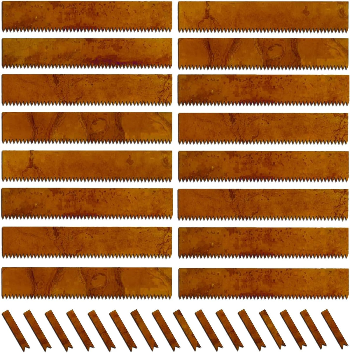 Cor-Ten Steel Landscape Edging with Rust Patina Finish, Pre-Rusted Cor-Ten Steel Landscape Edging, 42 inch Strips, 6 inch Depth (16 Pack)