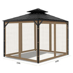 OIPUNSHLE 10x10 Gazebo Universal Replacement Mosquito Netting, Brown