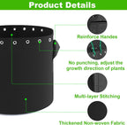 10 Gallon Plant Grow Bags 5-Packs with Holes,Thichkened Non-Woven Aeration Fabric Pots with Handles - Reinforced Weight Capacity