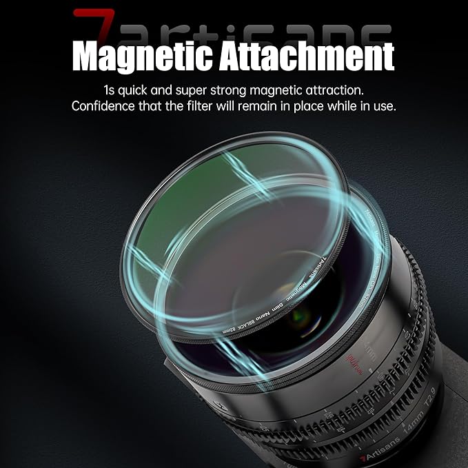 7artisans Nano Magnetic Filter UV Filter ND Light Reduction Filter/CPL Polarization Filter/GND Gradient Filter/Black Mist 1/4 Portrait Photography Filter Suitable for Lens(67mm 3-in-1 Set)
