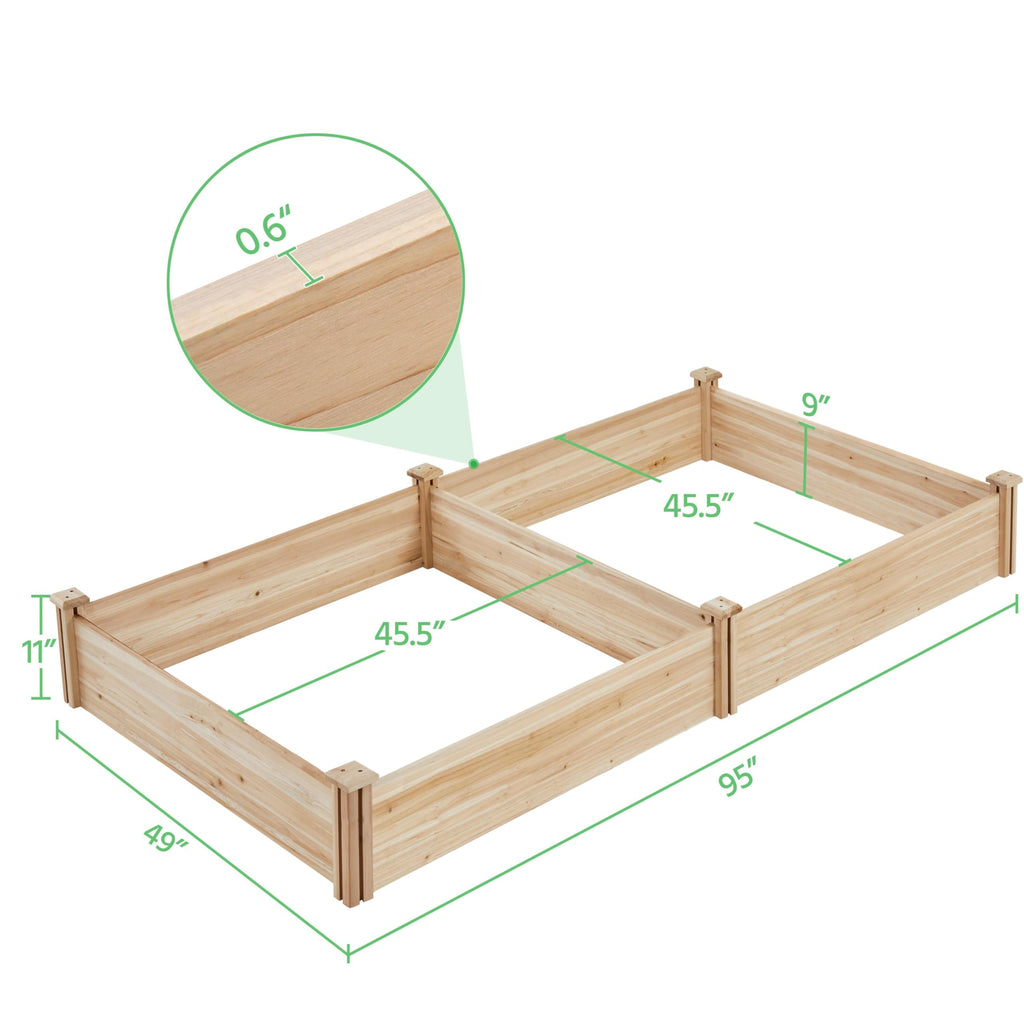 Yaheetech Wooden Raised Garden Bed Outdoor Planter Box, Wood