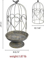 Rustic Farmhouse Metal Planter Holder Vintage Birdcage Candle Holder Distressed Deractive Flower Stand for Wedding Decor Party Centerpieces Garden Home Patio Outdoor Indoor Decor